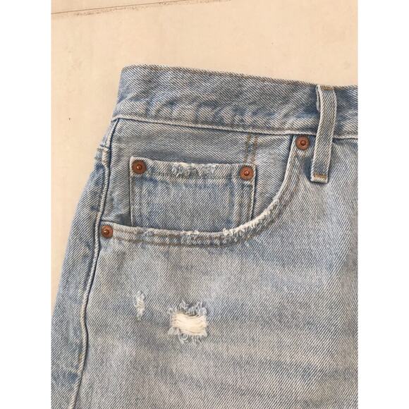 Levi's 501 Denim Jean Shorts High Waist Distressed Cut Off - Picture 3 of 8